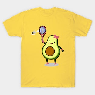 Avocado playing badminton T-Shirt